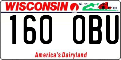 WI license plate 160OBU