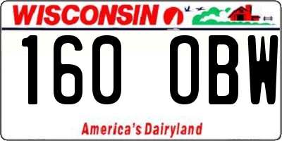 WI license plate 160OBW