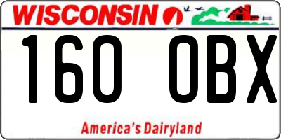 WI license plate 160OBX