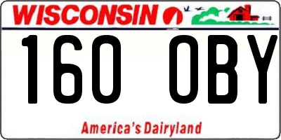 WI license plate 160OBY