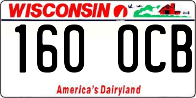 WI license plate 160OCB