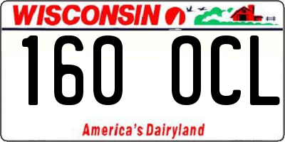 WI license plate 160OCL