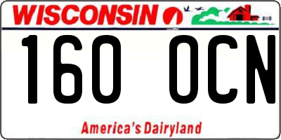 WI license plate 160OCN