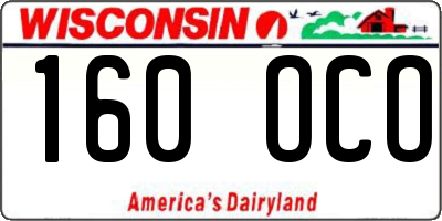 WI license plate 160OCO