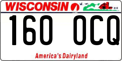 WI license plate 160OCQ
