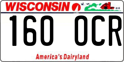 WI license plate 160OCR