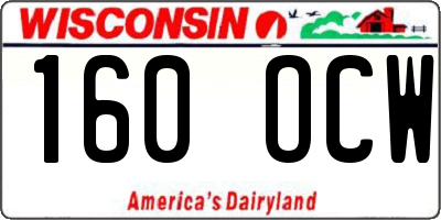 WI license plate 160OCW