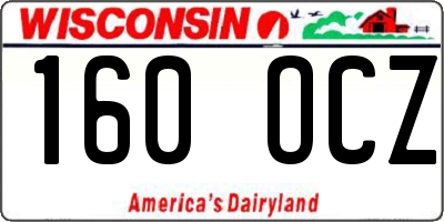 WI license plate 160OCZ