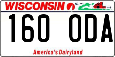 WI license plate 160ODA