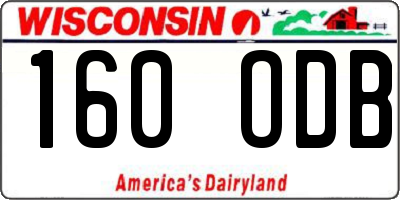WI license plate 160ODB