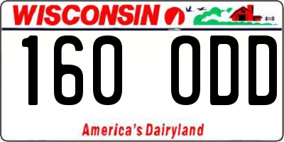 WI license plate 160ODD