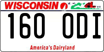 WI license plate 160ODI