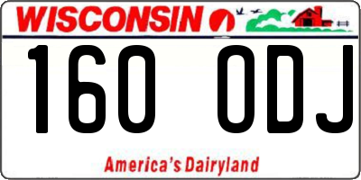 WI license plate 160ODJ