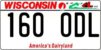 WI license plate 160ODL