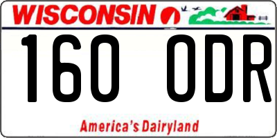 WI license plate 160ODR