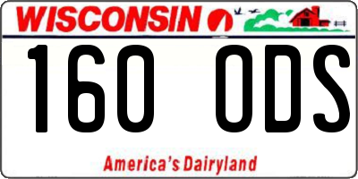 WI license plate 160ODS