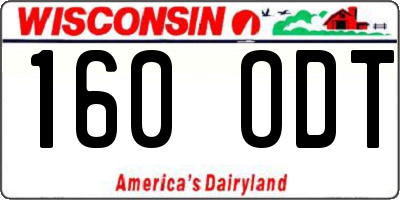 WI license plate 160ODT