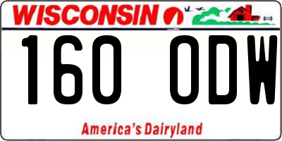 WI license plate 160ODW