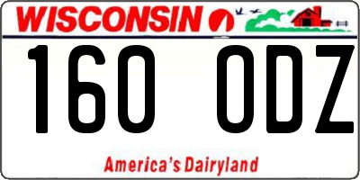 WI license plate 160ODZ