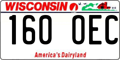 WI license plate 160OEC