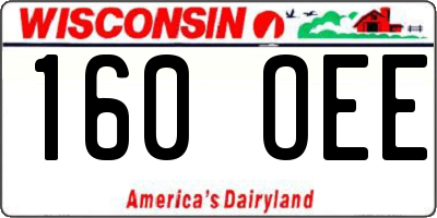 WI license plate 160OEE