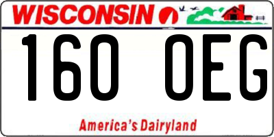 WI license plate 160OEG