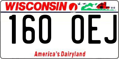 WI license plate 160OEJ