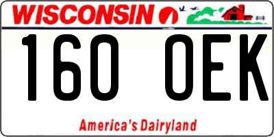 WI license plate 160OEK