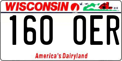 WI license plate 160OER