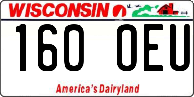 WI license plate 160OEU