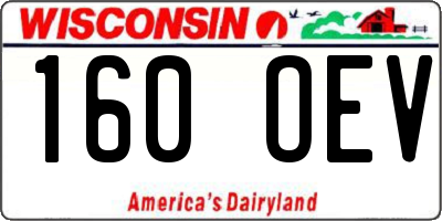 WI license plate 160OEV