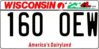 WI license plate 160OEW