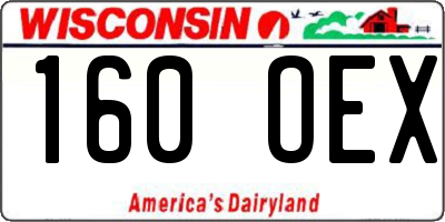 WI license plate 160OEX