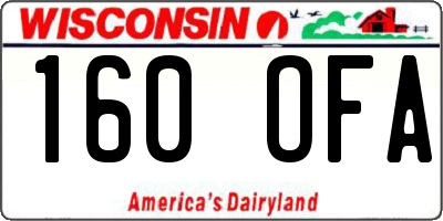 WI license plate 160OFA