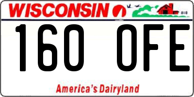 WI license plate 160OFE