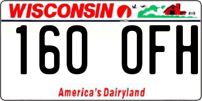 WI license plate 160OFH