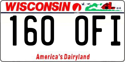 WI license plate 160OFI