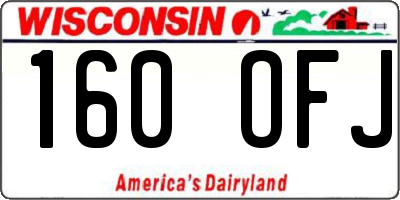 WI license plate 160OFJ