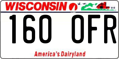 WI license plate 160OFR