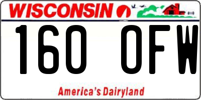 WI license plate 160OFW