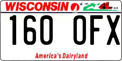WI license plate 160OFX