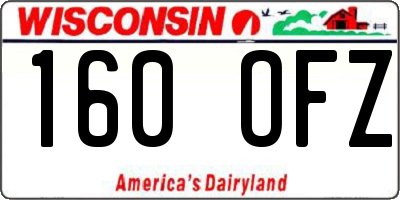 WI license plate 160OFZ