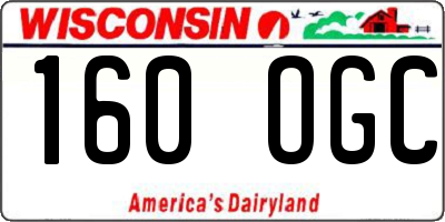 WI license plate 160OGC