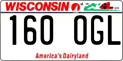 WI license plate 160OGL