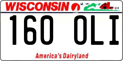 WI license plate 160OLI