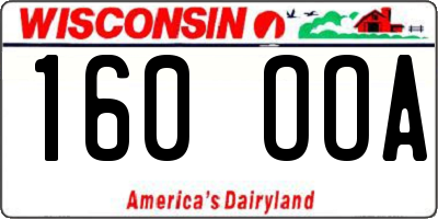 WI license plate 160OOA