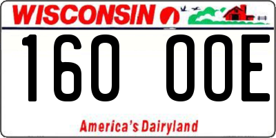 WI license plate 160OOE