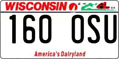 WI license plate 160OSU