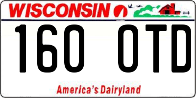 WI license plate 160OTD