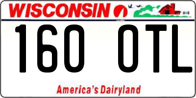 WI license plate 160OTL
